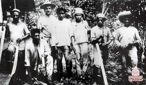 Seringueiros, durante o ciclo da borracha