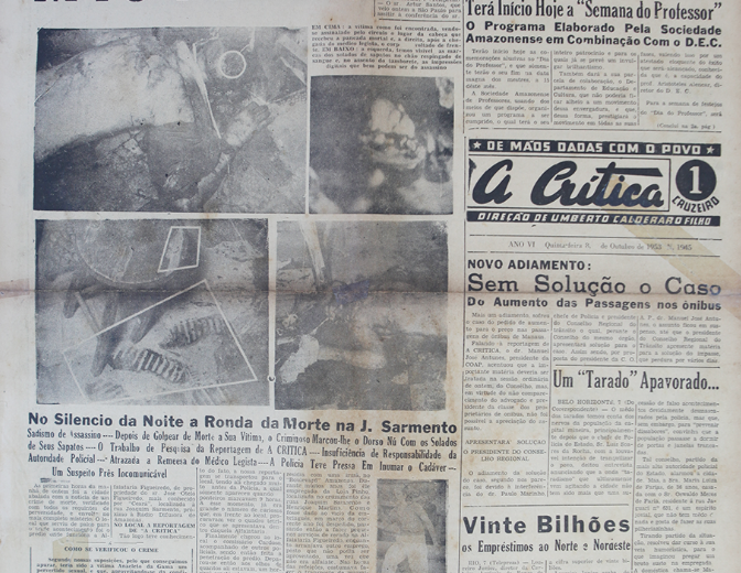 A Crítica, 08 de outubro de 1953. Foto: Reprodução / Durango Duarte